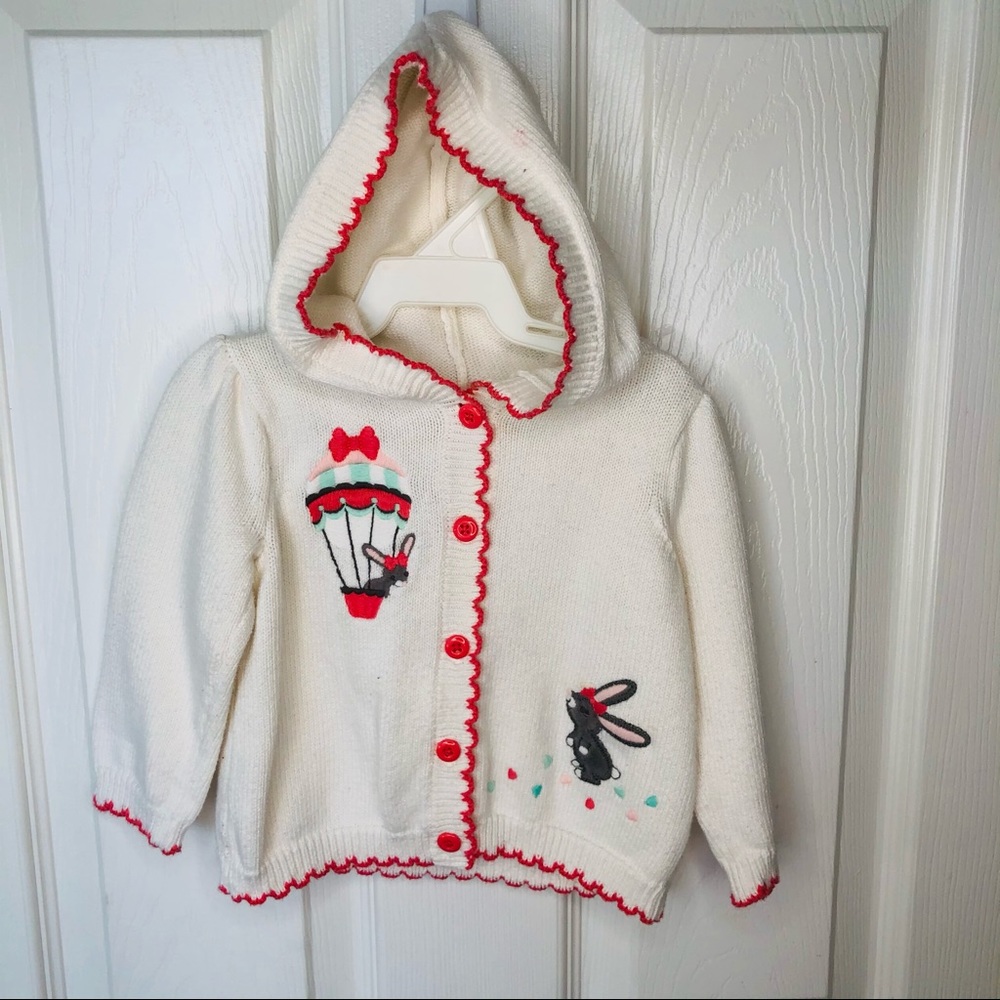 Gymboree Easter Bunny Button down Sweater Shrug Jacket Top 12-18 Months - Picture 7 of 7